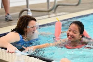 tri my best swimmer touches wall