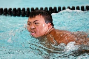 tri my best swimmer in mid stroke