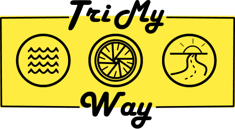 blue circle Tri My Best Logo with water, wheel and sun icons